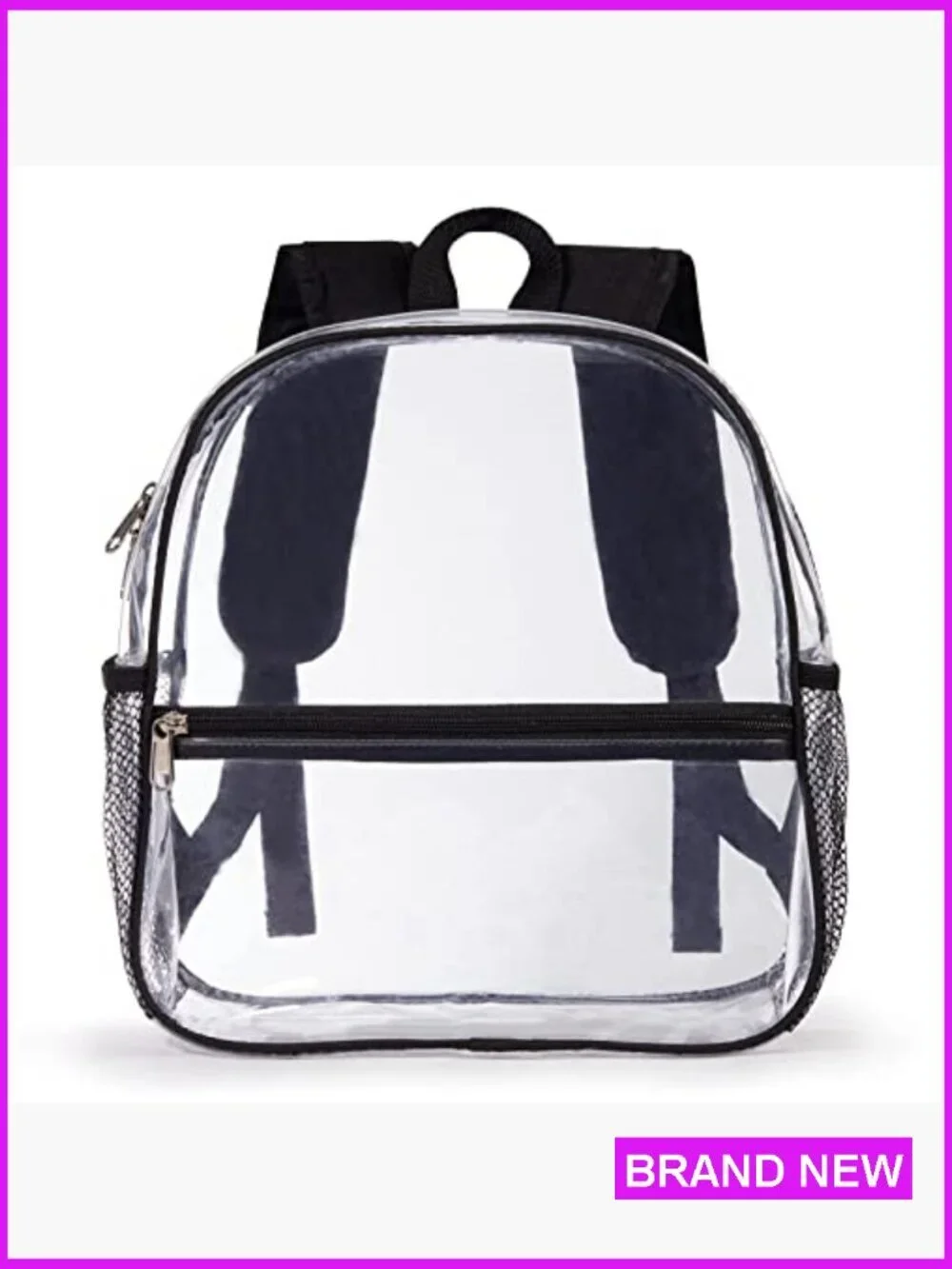 Clear Mini Backpack Stadium Approved Heavy Duty PVC Travel Concert Everyday